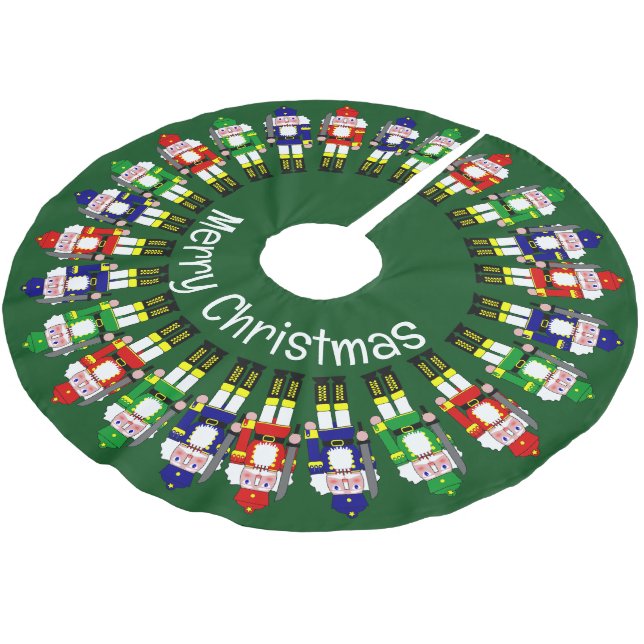 Nutcracker Soldiers Christmas Brushed Polyester Tree Skirt (Angled)