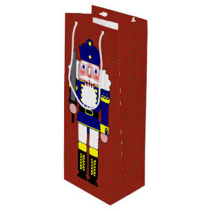 Nutcracker Soldiers Christmas Wine Gift Bag