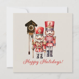 Nutcracker Soldiers Happy Holidays Cuckoo Invitation