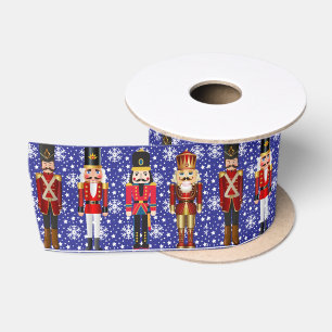 Nutcracker Soldiers Pretty Christmas 3 inch Wide Satin Ribbon
