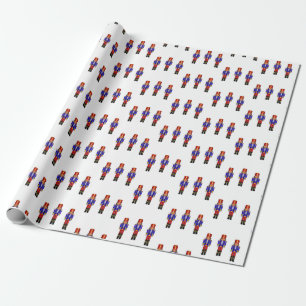 Nutcracker soldiers wrapping paper