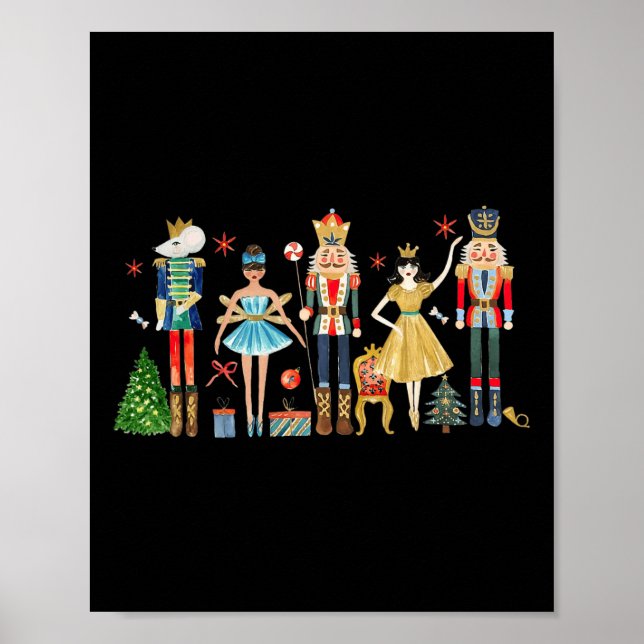 Nutcracker Squad Ballet Dance Christmas Matching F Poster (Front)