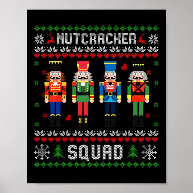 Nutcracker Squad Ballet Dance Christmas Matching F Poster (Front)