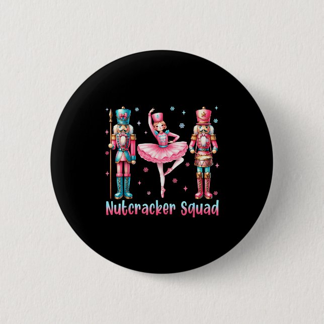 Nutcracker Squad Ballet Dance Merry Christmas Wome 2 Inch Round Button (Front)