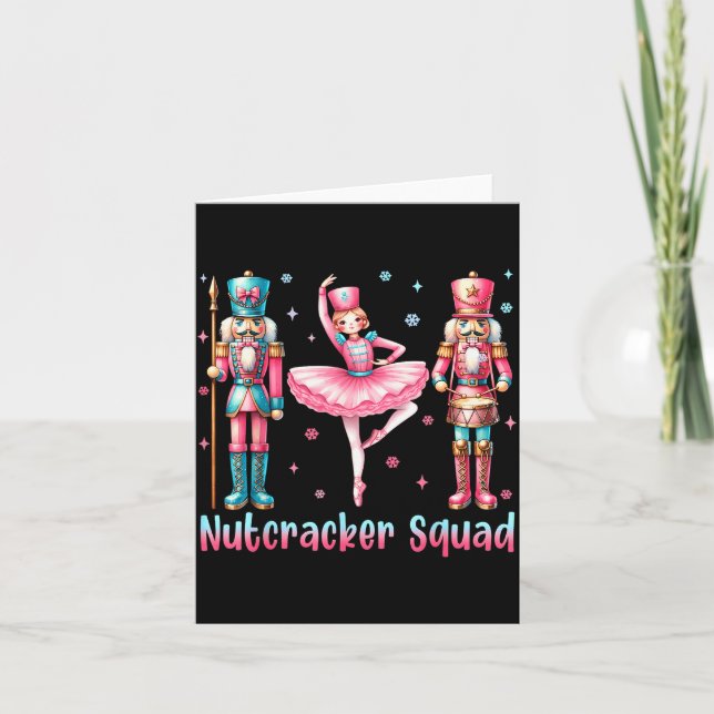 Nutcracker Squad Ballet Dance Merry Christmas Wome Card (Front)