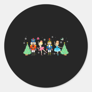 Nutcracker Squad Ballet Dance Merry Christmas Wome Classic Round Sticker