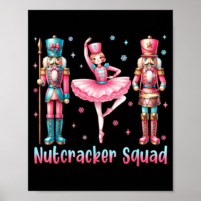 Nutcracker Squad Ballet Dance Merry Christmas Wome Poster (Front)
