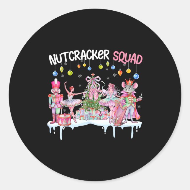 Nutcracker Squad Christmas Nk Ballet Sugar Plum Fa Classic Round Sticker (Front)