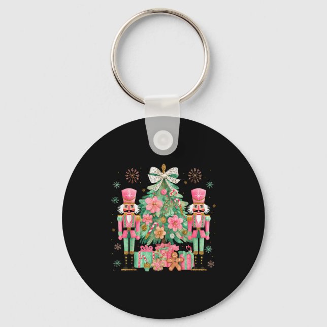 Nutcracker Squad Christmas Tree Ballet Dance Women Keychain (Front)