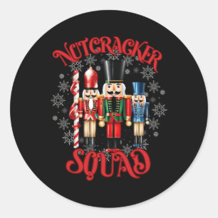 Nutcracker Squad Holiday Christmas Xmas Pajama Classic Round Sticker