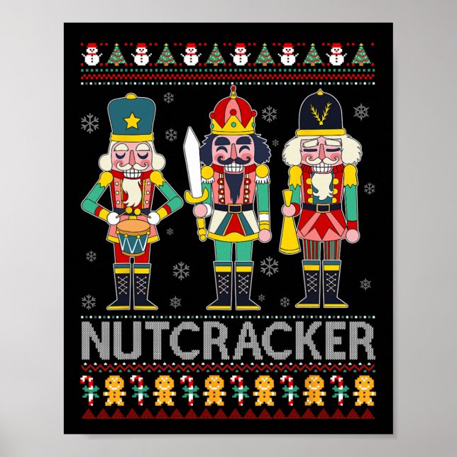 Nutcracker Squad Shirt Funny Ugly Christmas Sweate Poster (Front)