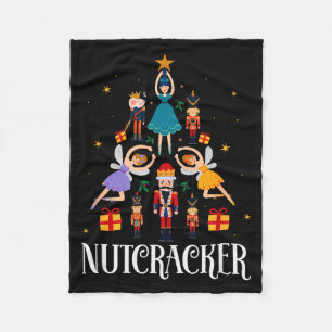 Nutcracker Sugar Fairy Plum Christmas - Nutcracker Fleece Blanket