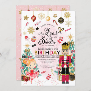 Nutcracker Sugar Plum Fairy Christmas Birthday Invitation