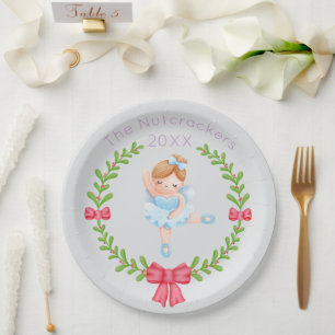 Nutcracker Sugar Plum Fairy Christmas Paper Plate