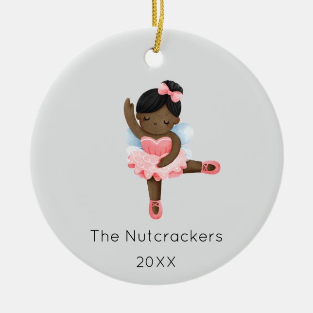 Nutcracker Sugar Plum Fairy Christmas Photo Ceramic Ornament (Front)