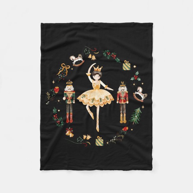 Nutcracker Sugar Plum Fairy Winter Birthday Baby  Fleece Blanket (Front)