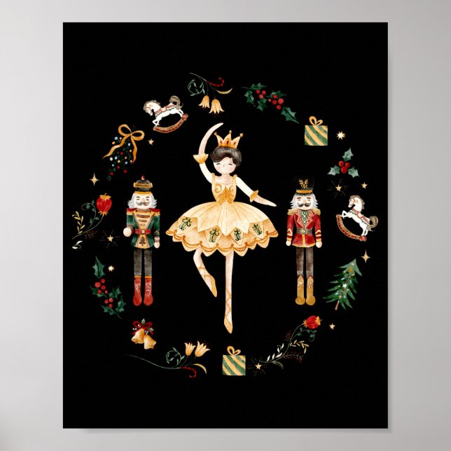 Nutcracker Sugar Plum Fairy Winter Birthday Baby  Poster (Front)