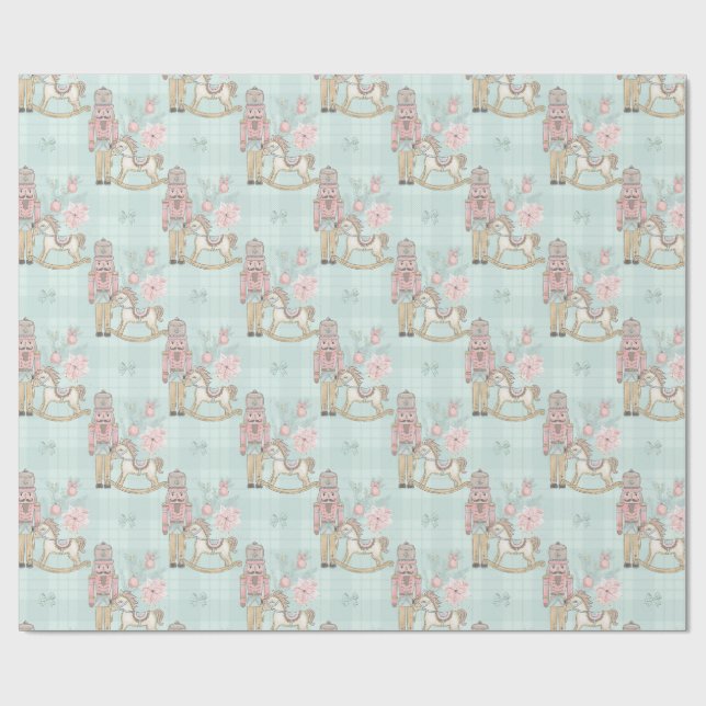 Nutcracker Suite & Pony Plaid Wrapping Paper (Flat)