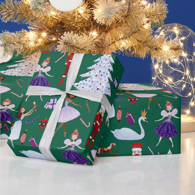 Nutcracker Swan King, Ballerina Dancers Soldiers Wrapping Paper (Creator Uploaded)