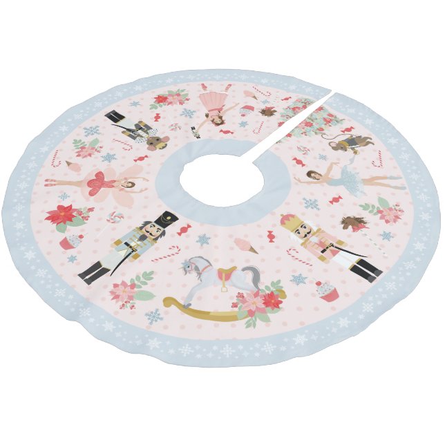 Nutcracker sweets brushed polyester tree skirt (Angled)