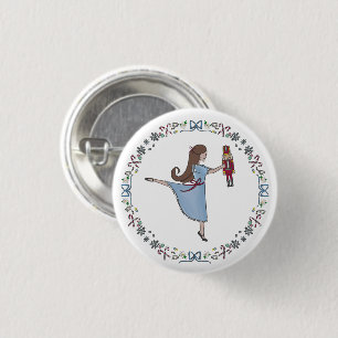 Nutcracker Sweets Clara Christmas 1 Inch Round Button