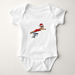 Nutcracker Swimmer Swimming Holiday Athletic Xmas Baby Bodysuit