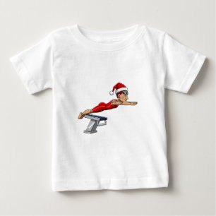 Nutcracker Swimmer Swimming Holiday Athletic Xmas Baby T-Shirt