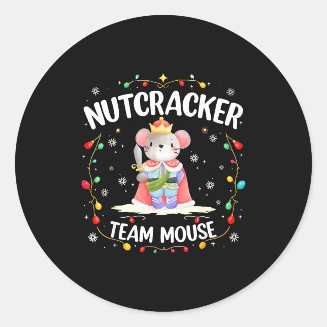 Nutcracker Team Mouse Christmas Dance Ballet Merry Classic Round Sticker (Front)