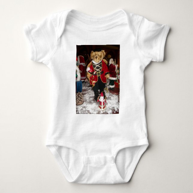 Nutcracker Teddy Bear Christmas Baby Bodysuit (Front)