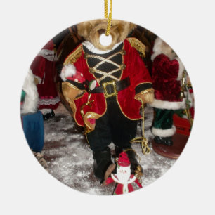 Nutcracker Teddy Bear Christmas Collection Ceramic Ornament