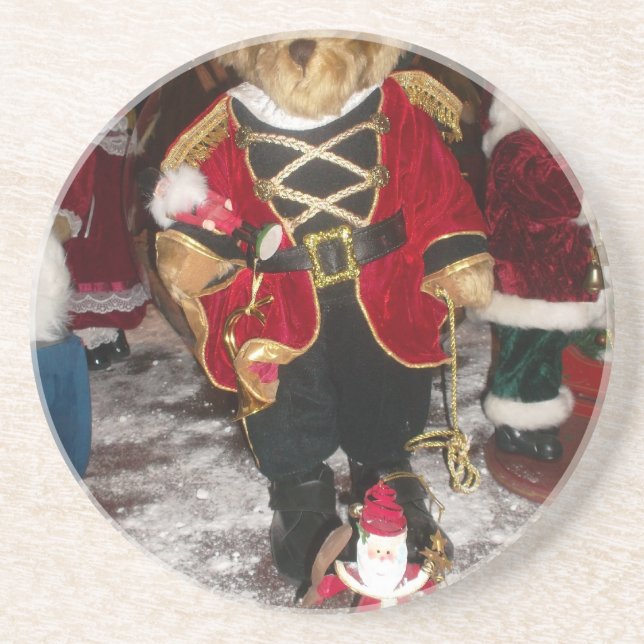 Nutcracker Teddy Bear Christmas Collection Coaster (Front)