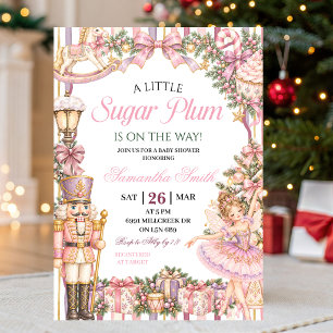 Nutcracker Theme Little Sugar Plum Baby Shower Invitation