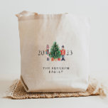 Nutcracker Tote Bag<br><div class="desc">Nutcracker Tote Bag. This cute and unique nutcracker tote features beautiful hand-painted watercolor nutcracker toy soldiers around a decorated Christmas tree with text. Find matching items in the Christmas Holiday Nutcracker Collection.</div>