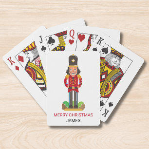 Nutcracker Toy Soldier Christmas Personalized Name Playing Cards