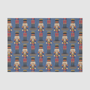 Nutcracker Toy Soldier Drummer Blue Pattern Tissue Paper