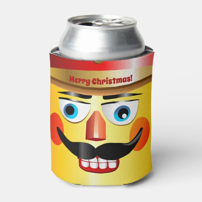 Nutcracker Toy Soldier Face Can Cooler (Can Front)
