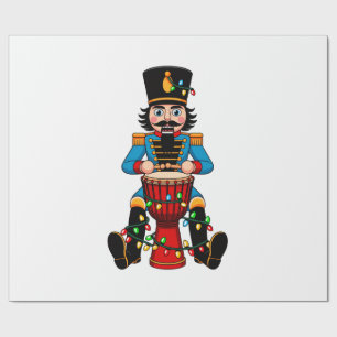 Nutcracker Toy Soldier Goblet Drum Percussion Wrapping Paper