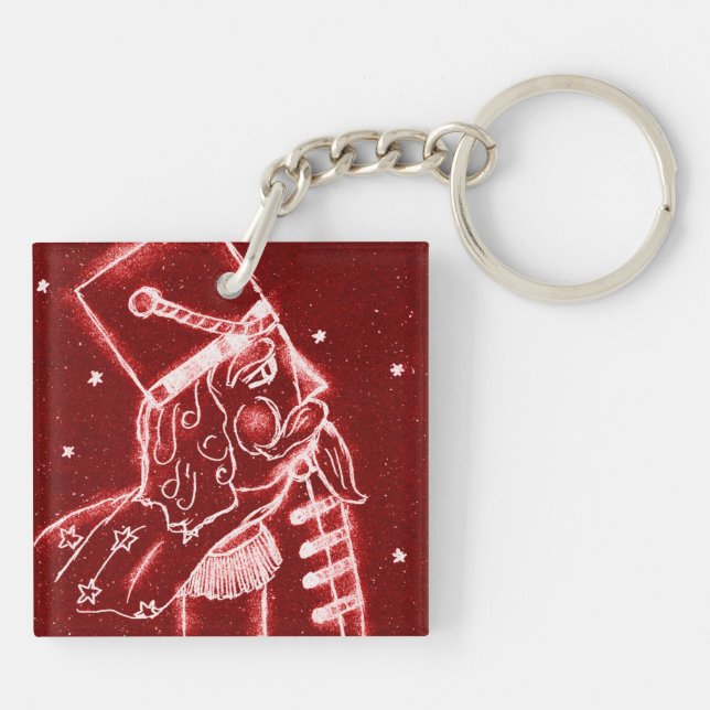 NUTCRACKER TOY SOLDIER in Bright Red Keychain (Back)