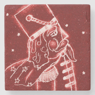 Nutcracker Toy Soldier in Bright Red Stone Coaster