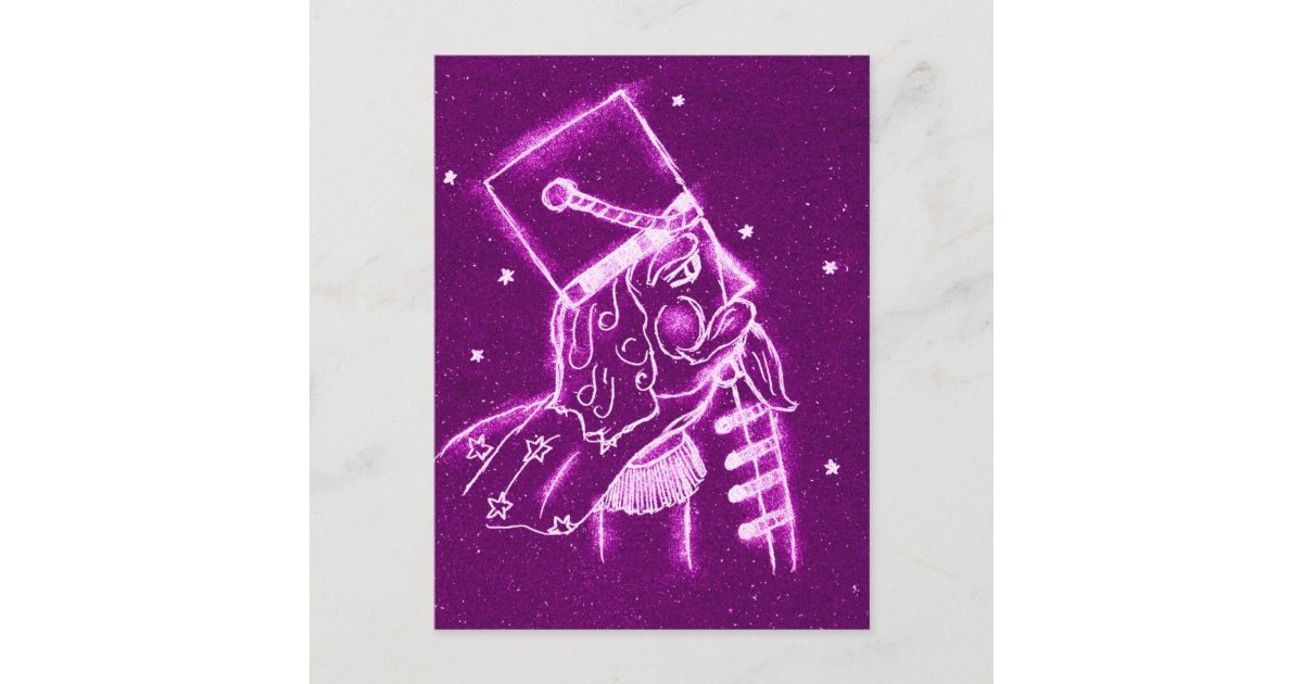 NUTCRACKER TOY SOLDIER in Magenta Postcard Zazzle