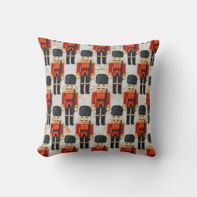 Nutcracker Toy Soldier Xmas Christmas Kids Throw Pillow (Front)