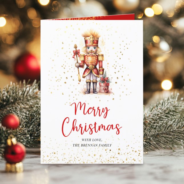 Nutcracker Traditional Festive Botanical Christmas Holiday Card (Nutcracker Traditional Festive Botanical Christmas Holiday Card)