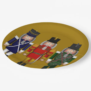 Nutcracker Trio-Gold-PAPER PARTY PLATES