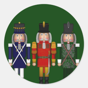 Nutcracker Trio, Green-ROUND STICKERS