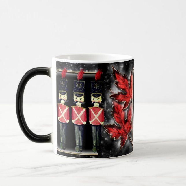 Nutcracker Trio Red Leaf Ballerina Soldier  Magic Mug (Left)