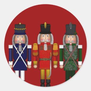 Nutcracker Trio, Red-ROUND STICKERS