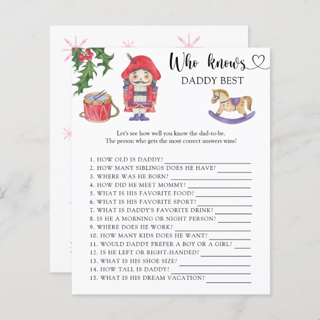 Nutcracker - Who knows daddy best game (Front/Back)