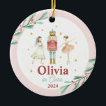 Nutcracker Winter Ballet Christmas Ceramic Ornament<br><div class="desc">Nutcracker ballet winter snowflakes christmas ornament. Personalized with name and role in nutcracker.</div>