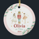 Nutcracker Winter Ballet Christmas Ceramic Ornament<br><div class="desc">Nutcracker ballet winter snowflakes christmas ornament. Personalized with name and role in nutcracker.</div>