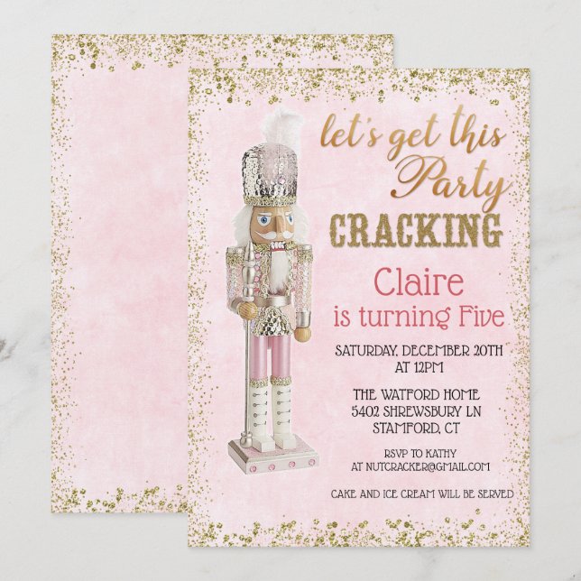 Nutcracker Winter Birthday Invitation (Front/Back)